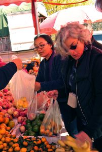 County Town Roadside Fruit Stand - Kham Voyage Tibet Tours